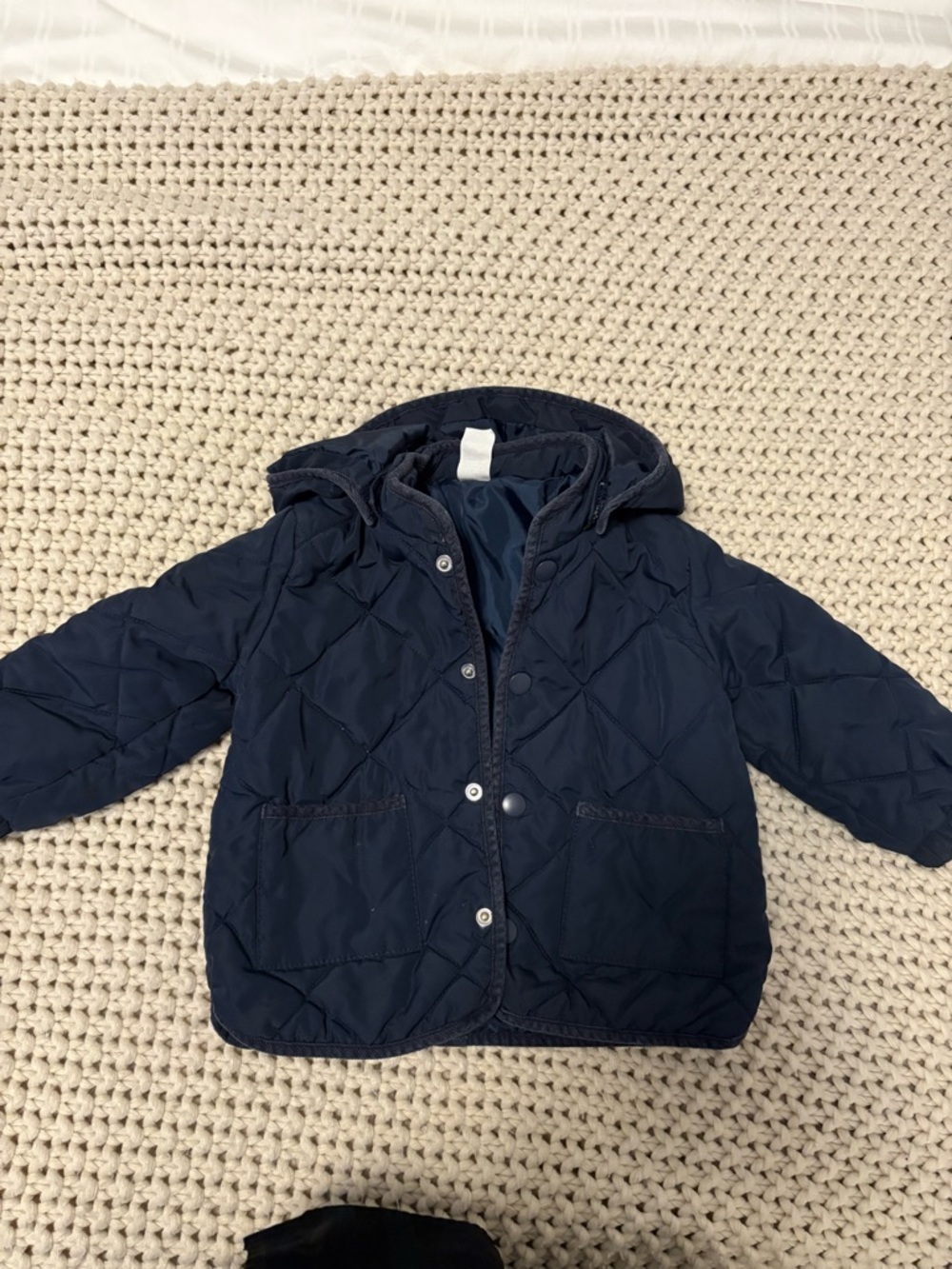 H&M 12-18 light puffer jacket. Navy blue.